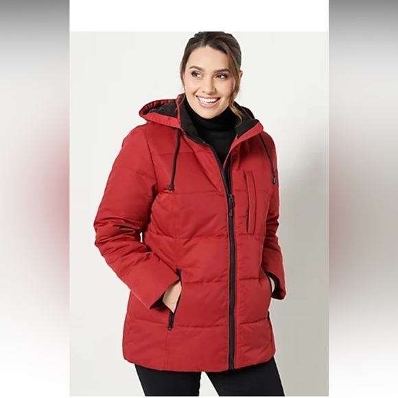 Heavy Down Coat Artic Expedition Women's Red Size Medium - Picture 1 of 6